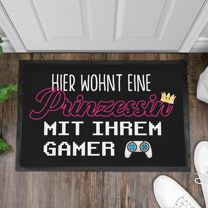 Trendation - Hier Wohnt Eine Prinzessin Mit Ihrem Gamer Fussmatte Geschenk Zocker Gaming Fussmatte 6