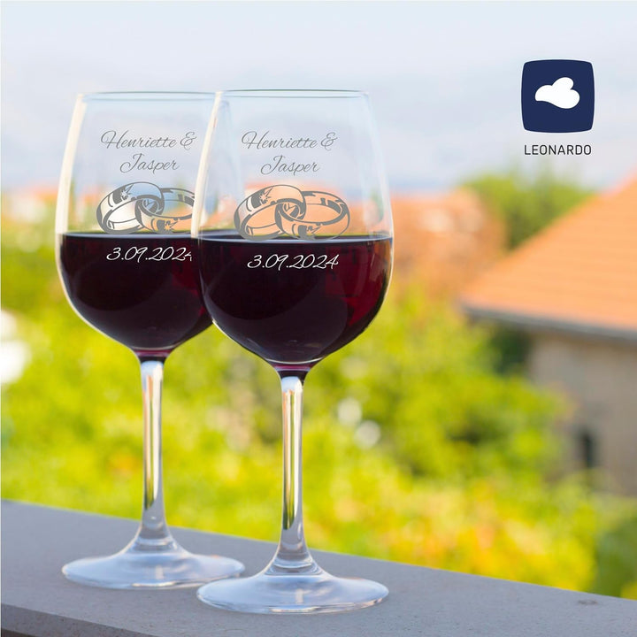 Geschenk zum Valentinstag – Wein Geschenksets – Weinglas mit Gravur 460ml – Hochzeitsgeschenke – Ges