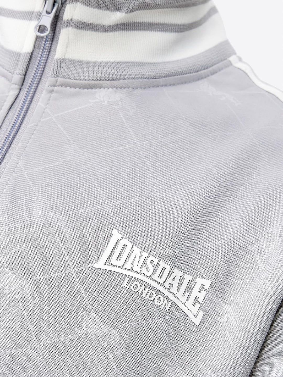 Lonsdale ASHWELL Herren Trainingsanzug schmale Passform S Grey/White, S Grey/White