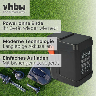 vhbw Akku kompatibel mit Gardena Turbotrimmer AccuCut 400 Li (8840-20), AccuCut 450 Li (8841-20) Ras