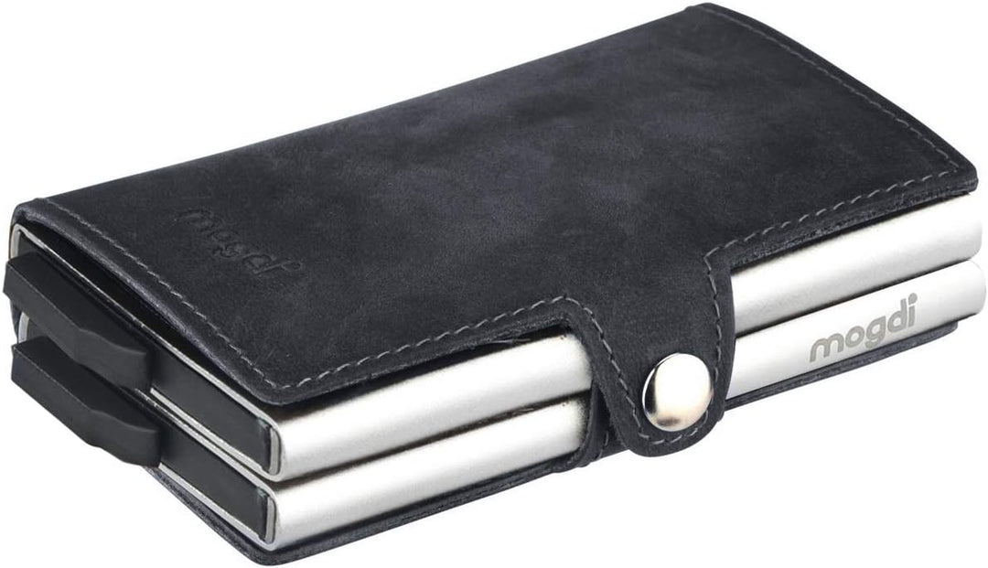 Duo Black Premium Herren Portmonee RFID Schutz Kartenetui Business Geldbörse feinstes A++ Echtleder