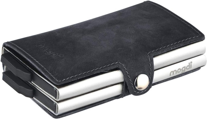 Duo Black Premium Herren Portmonee RFID Schutz Kartenetui Business Geldbörse feinstes A++ Echtleder