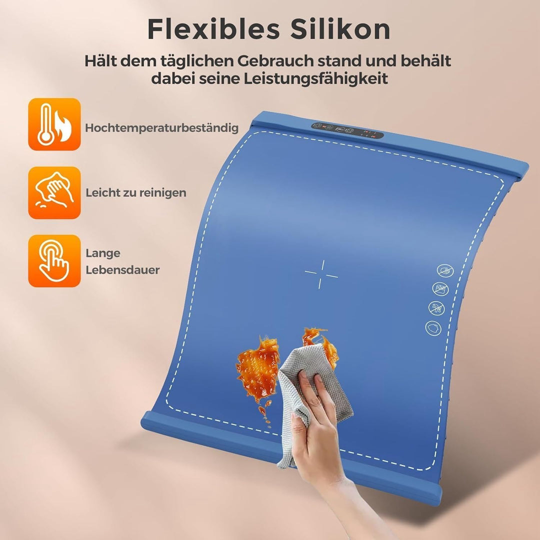 GOPLUS Warmhalteplatte elektrisch, Speisewärmer Silikon für Lebensmittel, Tragbare Wärmematte mit au