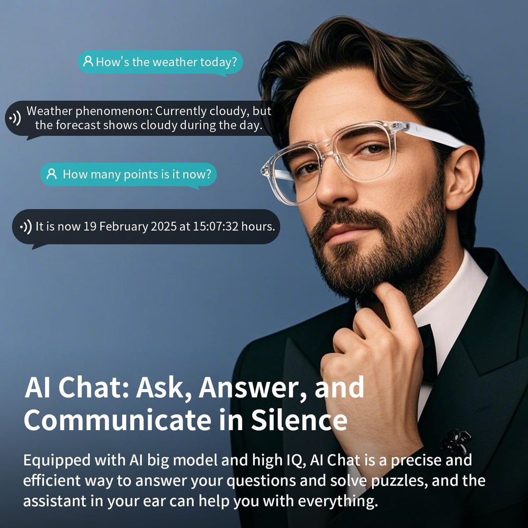 AI Übersetzer Smart Brille, zweisprachige Übersetzung in Echtzeit, Simultandolmetschbrille mit photo