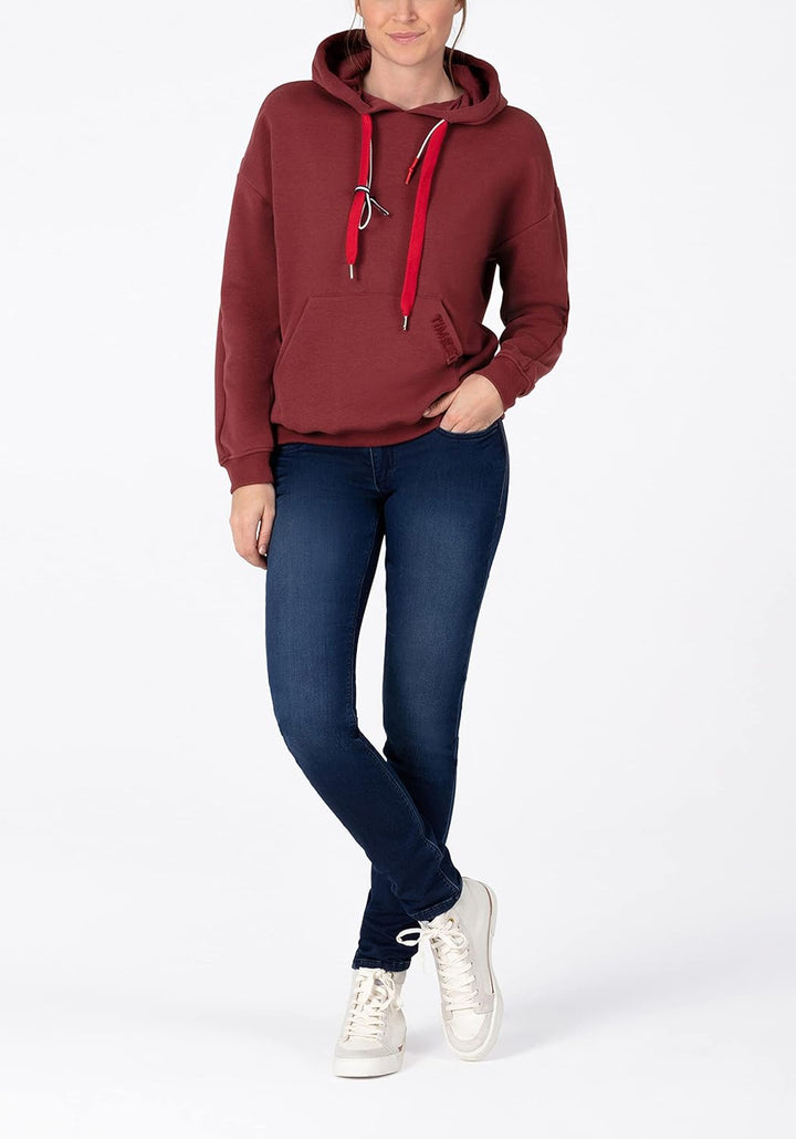 Timezone Damen Sporty Hoodie Kapuzenpullover XS Barolo Red, XS Barolo Red