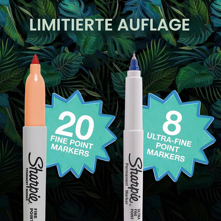 Sharpie Permanent Marker | Marker Stifte mit feinen und ultrafeinen Spitzen | exklusive Farben | 28 