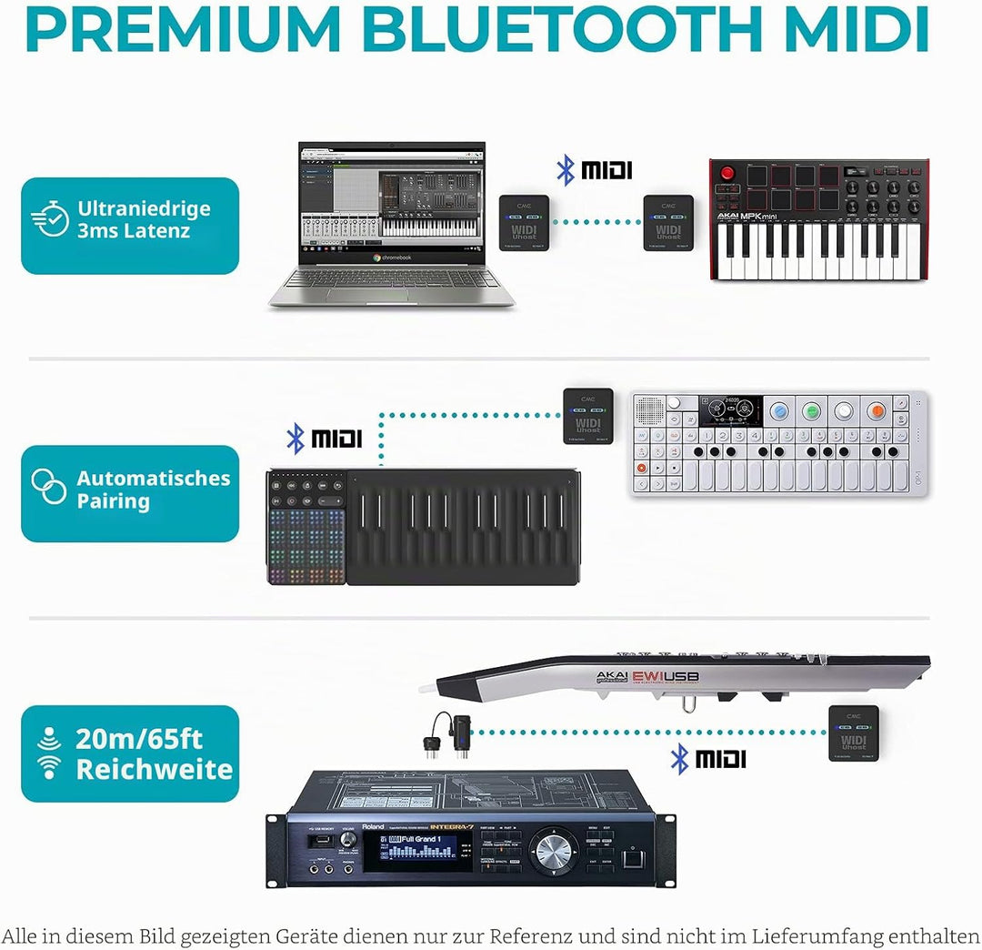 CME WIDI Uhost - Bluetooth MIDI Interface + USB Host für Class Compliant USB MIDI Instrument, MIDI C