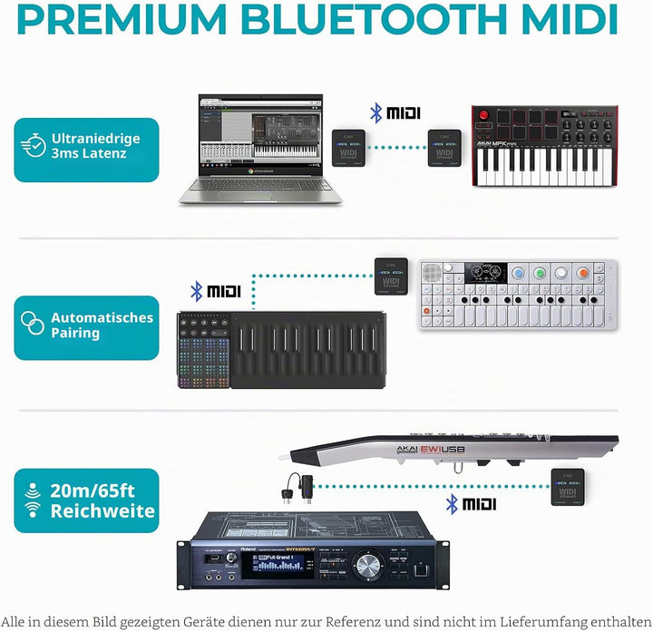 CME WIDI Uhost - Bluetooth MIDI Interface + USB Host für Class Compliant USB MIDI Instrument, MIDI C