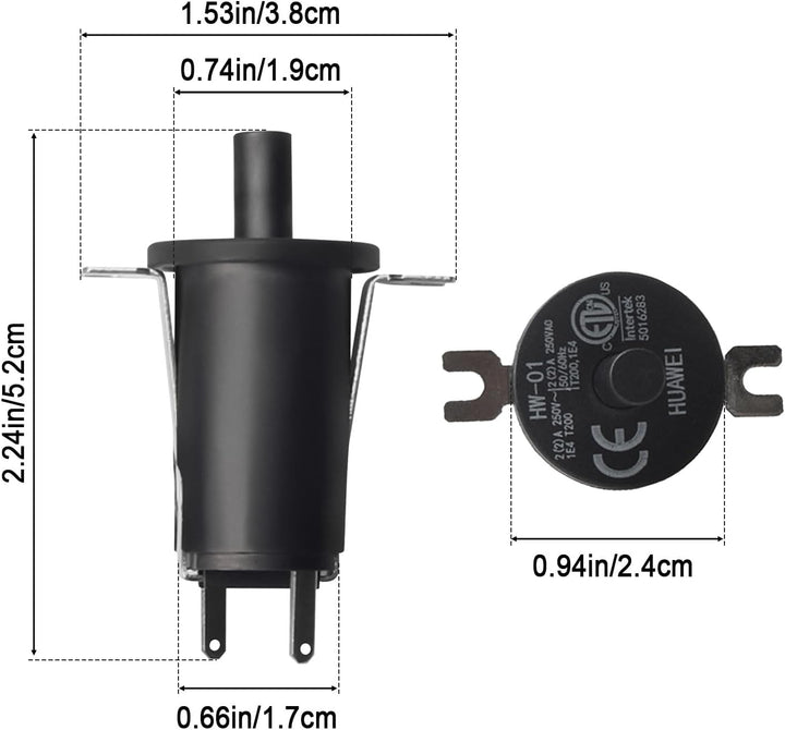 3 Stück 9904190041 Deckel-/Türschalter-Ersatzteil, kompatibel mit Masterbuilt Gravity Series 560/800