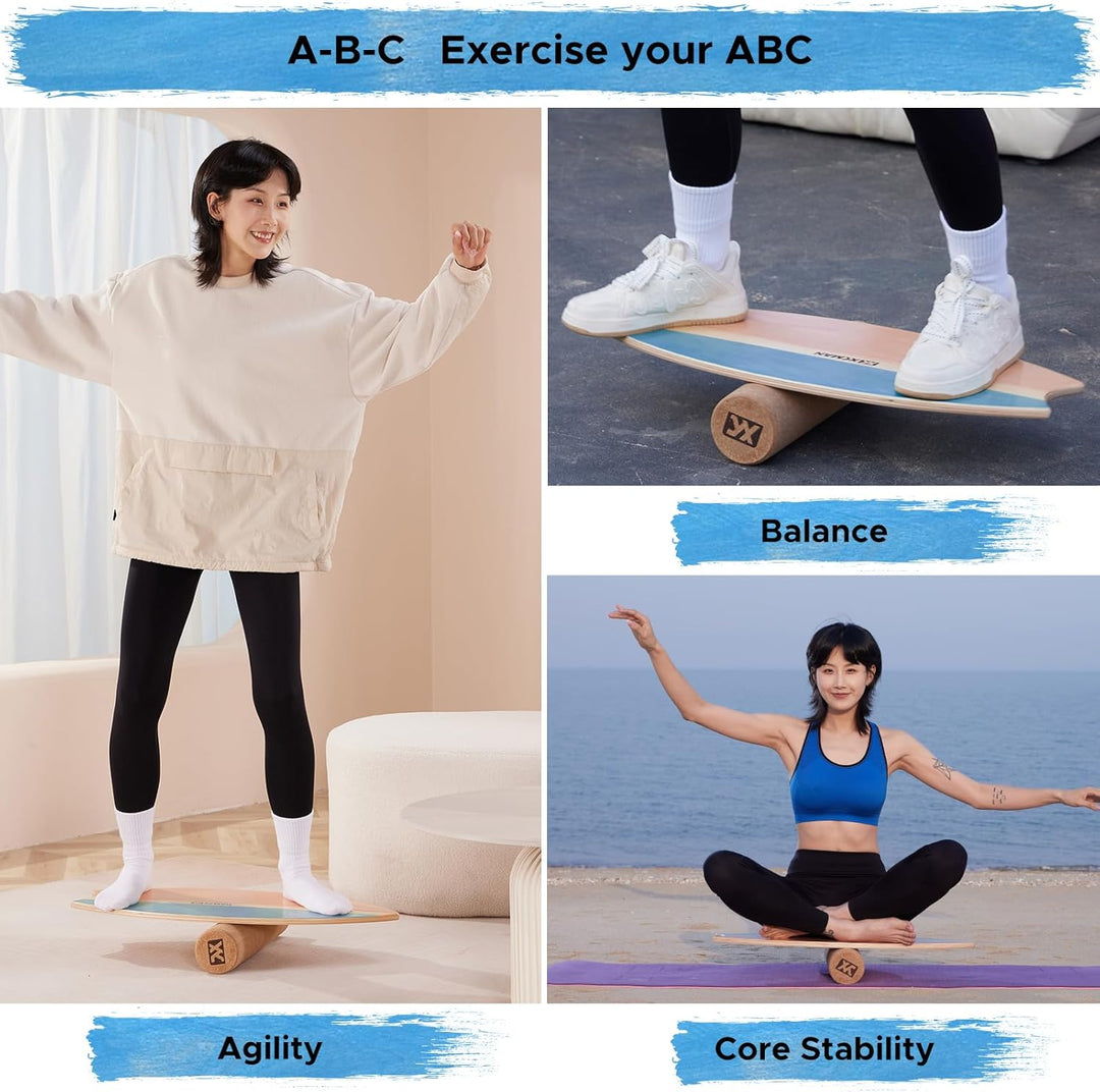 XCMAN Surf Balance Board Trainer Mit Rolle - Stabilitätstrainer Für Erwachsene Und Kinder, Zum Surfe