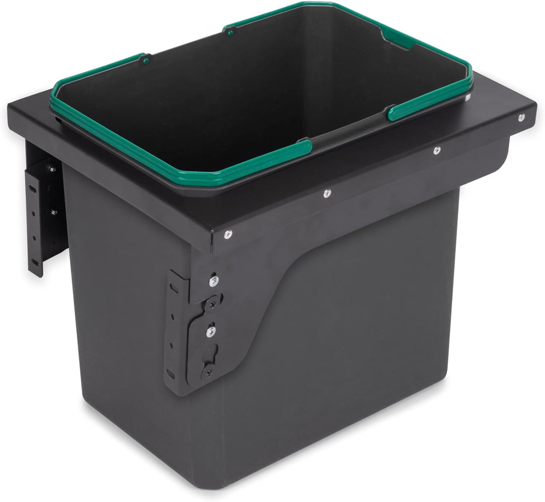 Emuca - Recyclingbehälter für die Küche mit seitlicher Befestigung, 1x35L, Stahl und Kunststoff, Ant