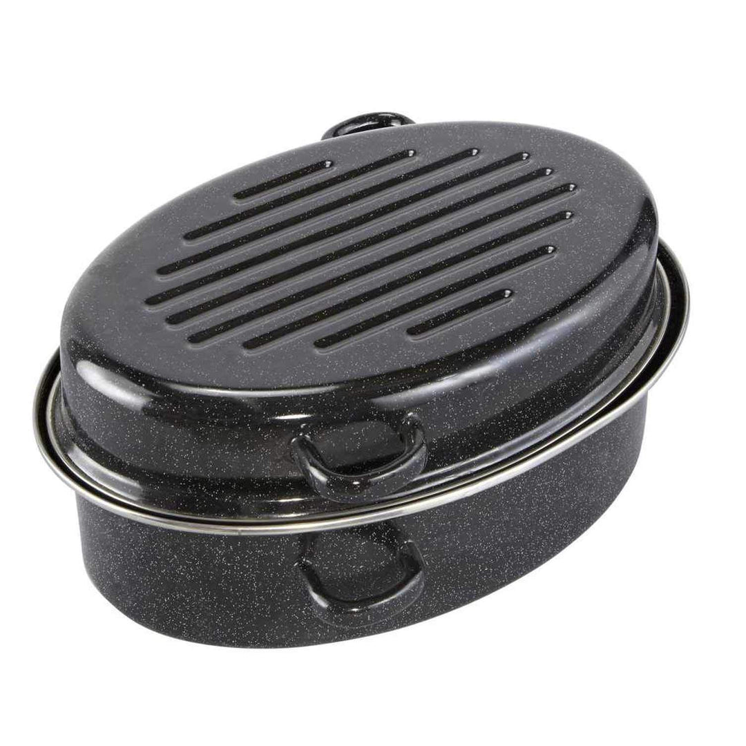 CUCINOVA Emaille Bräter [38 cm] mit Deckel – Gansbräter – Auflaufform – Schmortopf – backofengeeigne