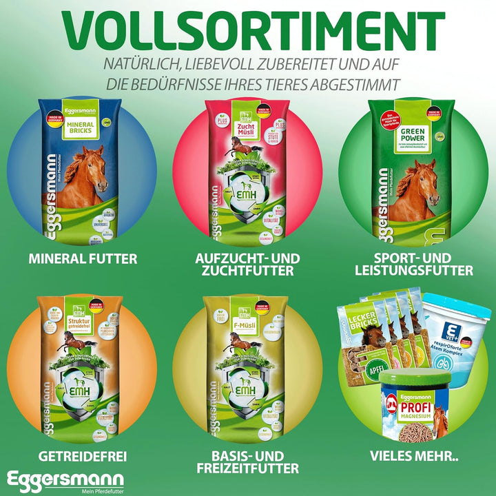 Eggersmann Mein Pferdefutter - Lecker Bricks Apfel 25 kg - Leckerlies für Pferde und Ponies zur Belo