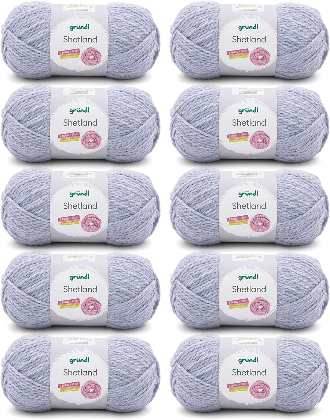 Gründl Shetland Wolle (modisches und weiches Strickgarn aus 80% Polyacryl und 20% Wolle, 100 g / 170