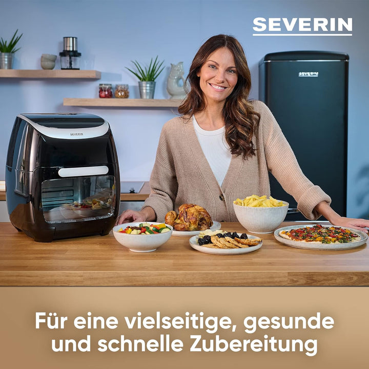 SEVERIN Multi Heissluftfritteuse mit 11 Liter Fassungsvermögen, Heissluft Fryer mit umfangreichem Zu