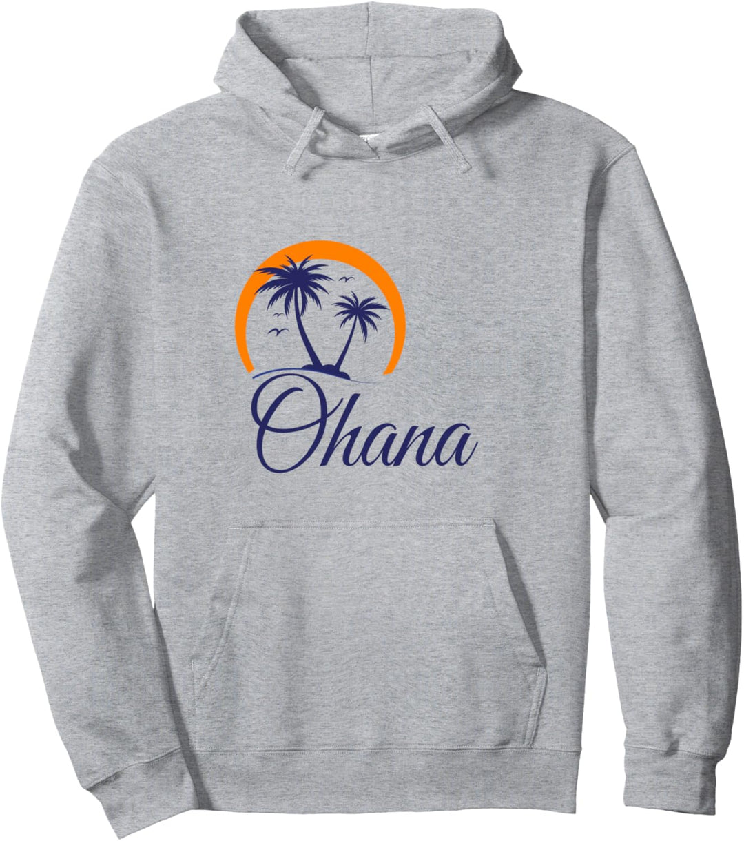 Hawaiihemd Retro Hawaii Tropical Ohana für Damen und Herren Pullover Hoodie