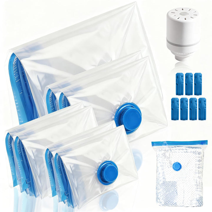 Vakuumbeutel für Kleidung mit Elektrischer Luftpumpe, 7 Stück(1x100x80cm+2x80x60cm+2x70x50cm+2x60x40