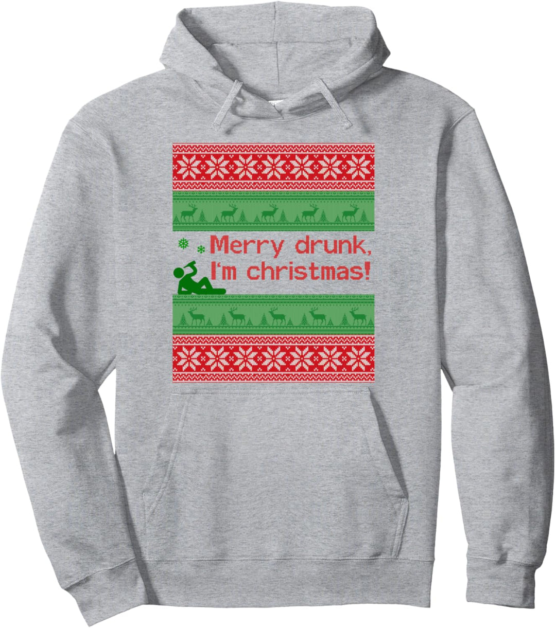 Ugly Christmas Sweater Lustig Besoffen Betrunken Weihnachten Pullover Hoodie
