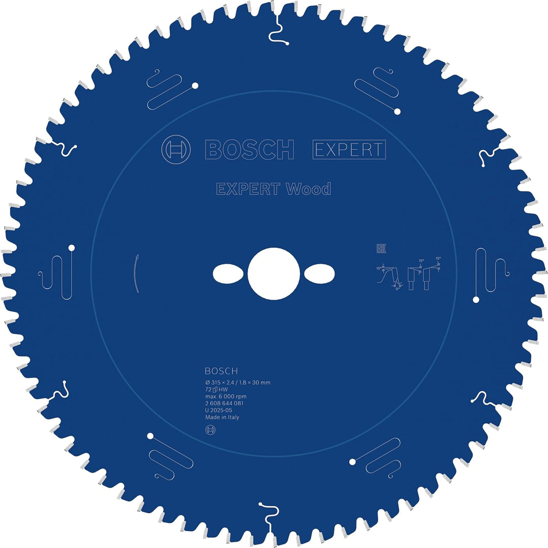 Bosch Professional 1x Kreissägeblatt Expert for Wood (Holz, Sägeblatt Ø 315 x 30 x 2,4 mm, 72 Zähne,