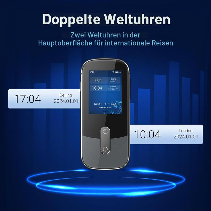 Sprachübersetzer-Gerät W09 Offline-Unterstützung 144 Sprachen und Akzente Echtzeit-Übersetzung 98% h