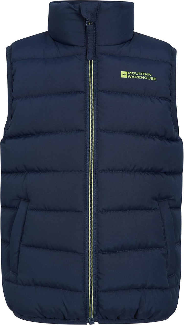 Mountain Warehouse Gepolsterte Kinder-Weste von Rocko - wasserabweisend, Mikrofaserweste, 2 Vorderta