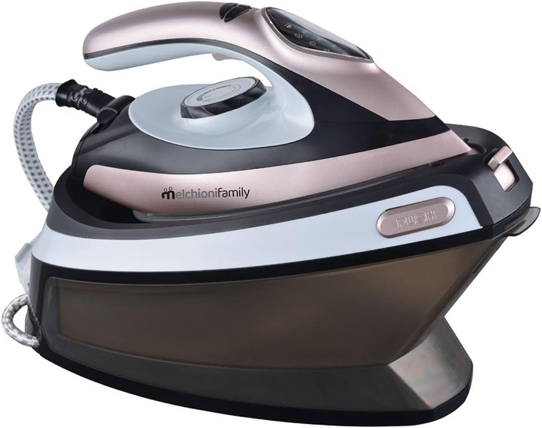Melchioni Family INFINITY, Dampfbügelstation, Kontinuierliche Dampfabgabe, Wassertank 1,5 L, 2000 W,