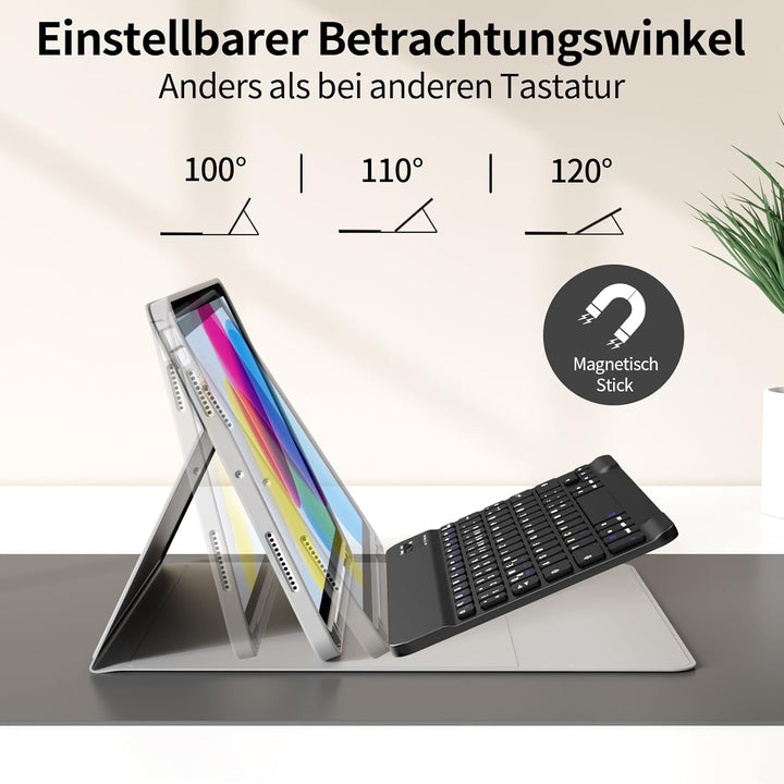 Tastatur Hülle für iPad (A16) 11 Zoll 2025/10. Generation 2022 10.9 Zoll, Magnetische Abnehmbare Kab
