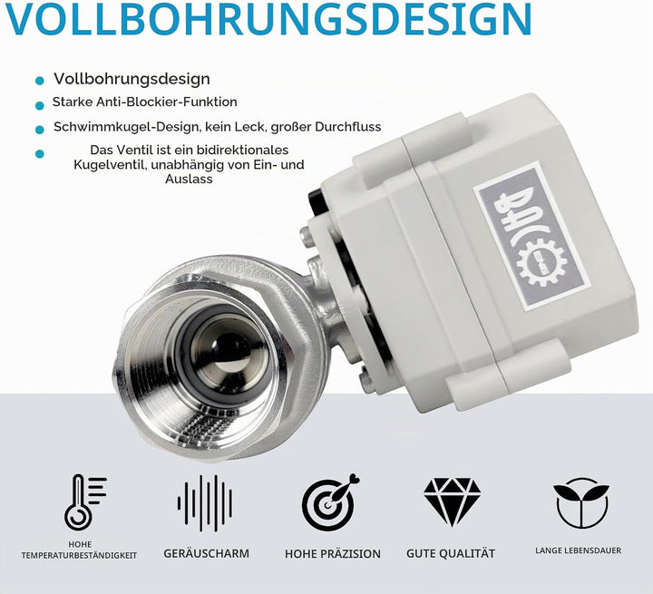 BACOENG AC110/230V 2 Wege 3/4" Edelstahl Motorkugelhahn Elektrische Zonenventil mit Stecker NC 3/4"