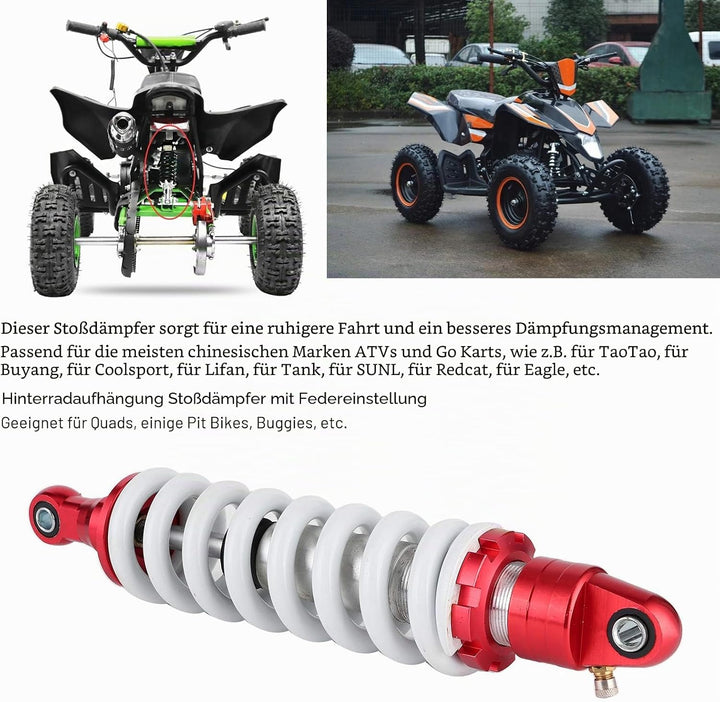 sto?d?mpfer quad hinten,ATV-o?d?mpfer hinten, Federung hinten, 330 mm Universal-o?d?mpfer hinten Ein