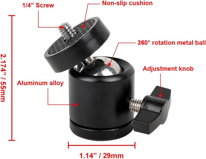 WILDGAMEPLUS CNC Aluminiumlegierung Mount Stand,2-Stücke 360° Rotation 3/8 Zoll zu 1/4 Zoll Schraube