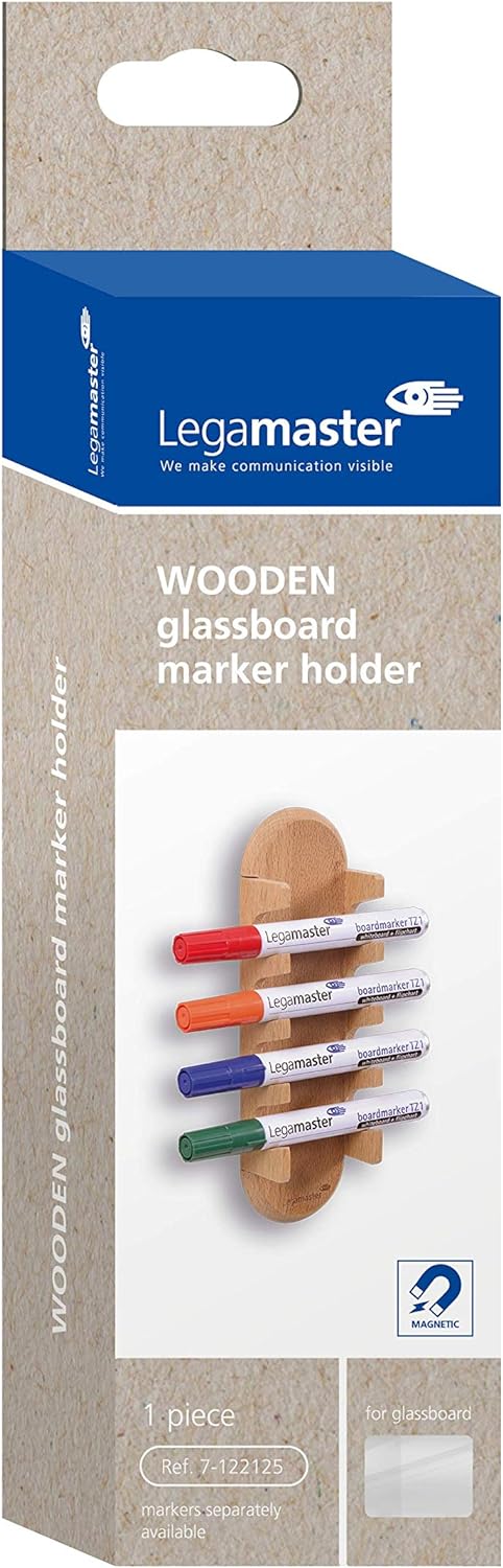 Legamaster 7-122125 WOODEN Markerhalter für Glasboards, magnetisch für Glasboards Holz, für Glasboar
