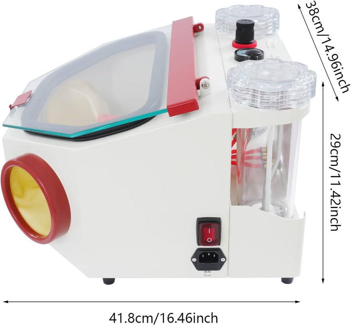 Sandstrahlkabine,Dental Lab Sandstrahlgeräte Zahntechnik Polieren Dental Double Pen Sandblaster 220V