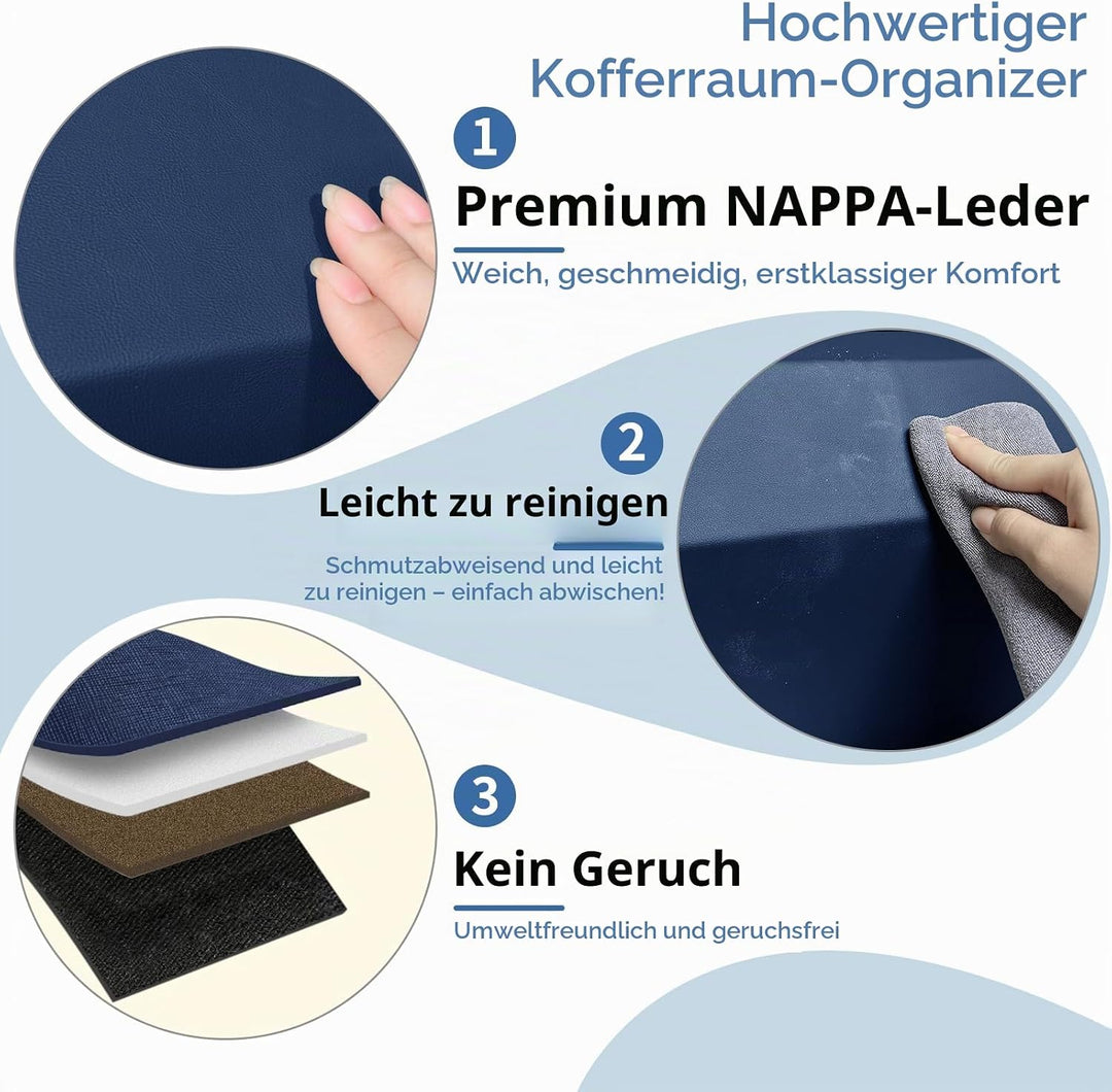 XCF XXL Auto-Kofferraum-Organizer mit Deckel und Stabilem Griffen | Vordertür-Design | Multifunktion