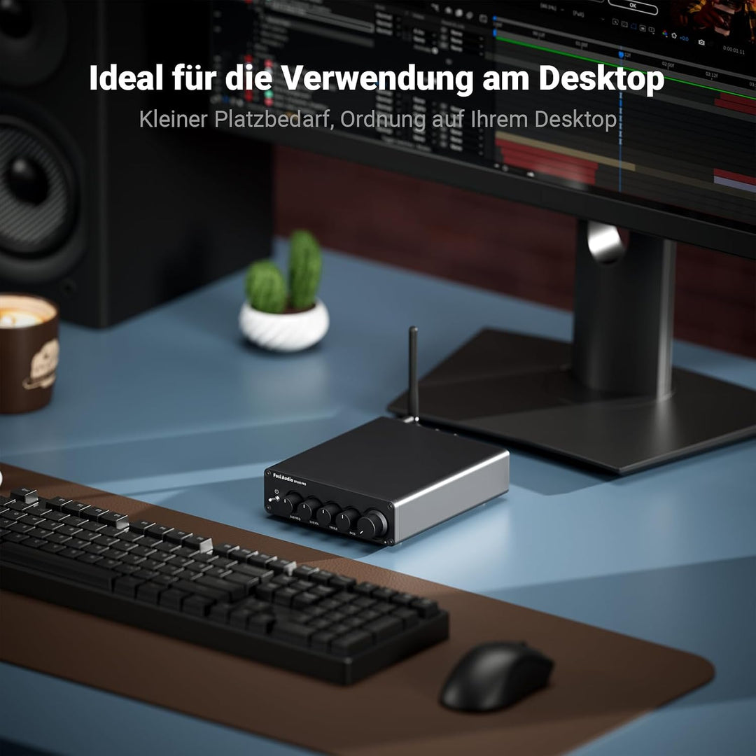 Fosi Audio BT30D Pro Bluetooth Verstärker 2.1 Kanal, Mini HiFi Verstärker mit TPA3255 Chips 165W x2+