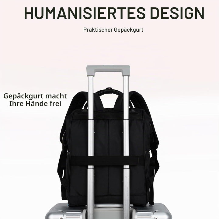 KROSER Laptop-Rucksack Damen 17 Zoll Business Schwarz, Schwarz