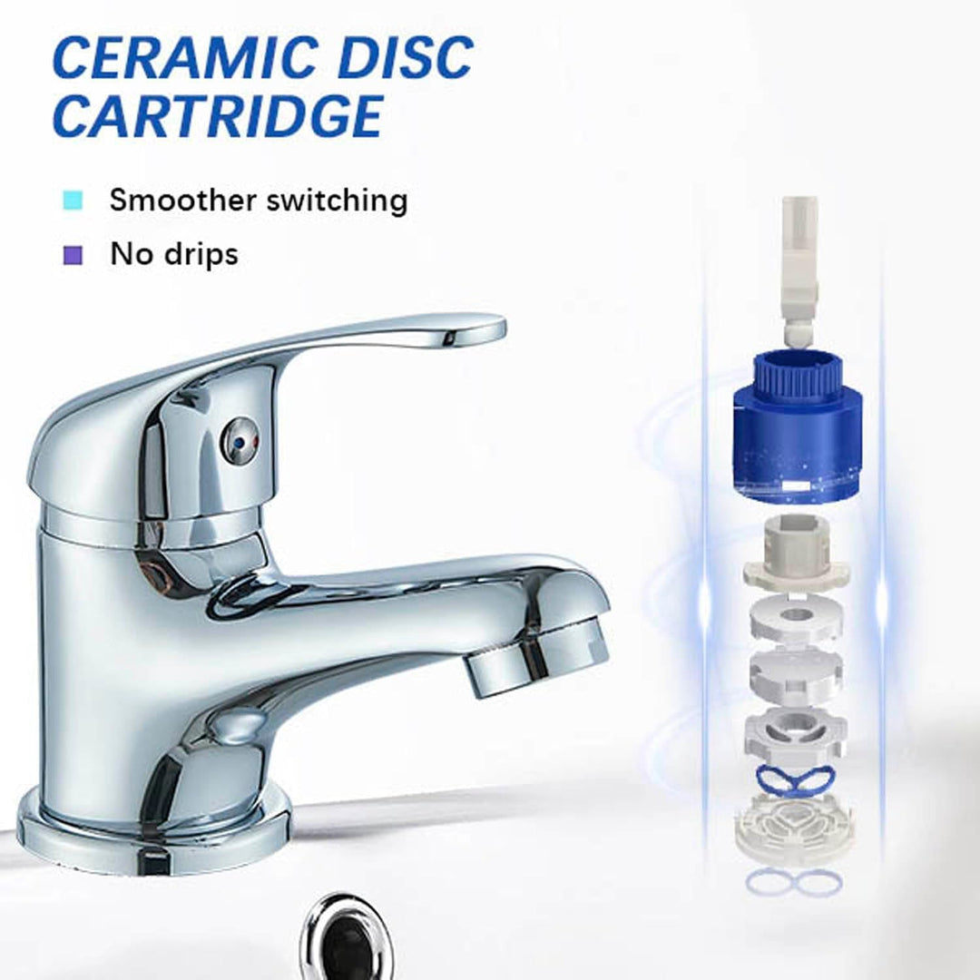 Wasserhahn fürs Bad Waschtisch-Einhebelarmatur Verchromter Messingkörper - Niedrige Auslaufhöhe Wass