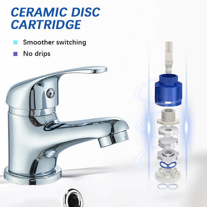 Wasserhahn fürs Bad Waschtisch-Einhebelarmatur Verchromter Messingkörper - Niedrige Auslaufhöhe Wass