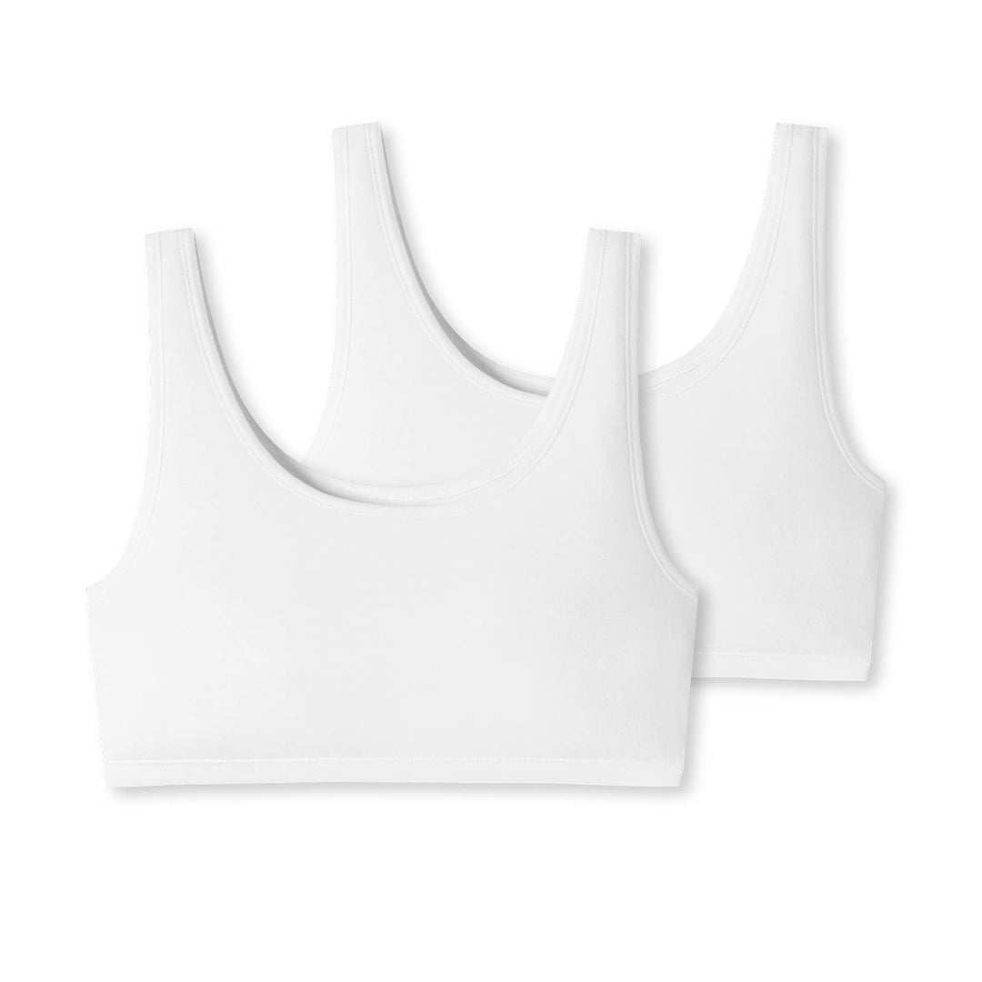 Uncover by Schiesser Damen Bustier 2er Pack Baumwolle Mix Unterwäsche 3XL Weiss, 3XL Weiss