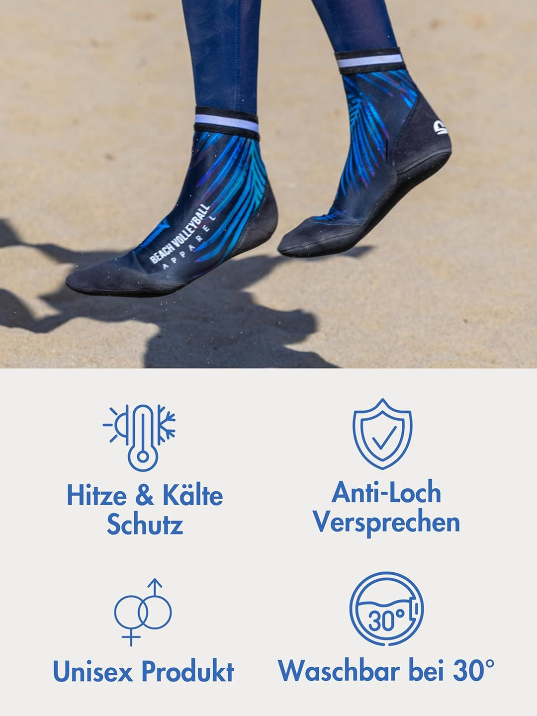 Momevo Beachmates Beachvolleyball Socken - schützende Beachsocken aus Neopren und Elasthan - idealer