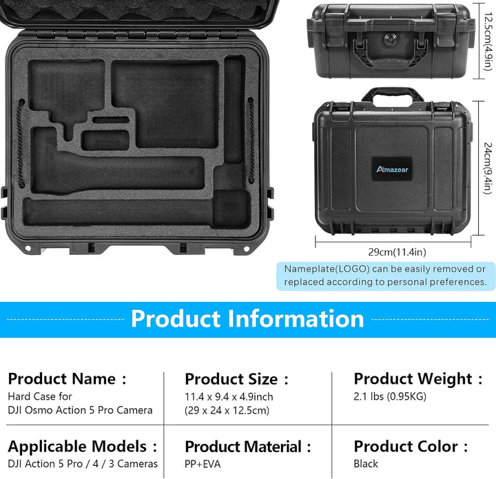 AMAZEAR Wasserdichter Tragetasche Für DJI Osmo Action 5 Pro/Action 4 Case, Action5 Pro Doppel Koffer