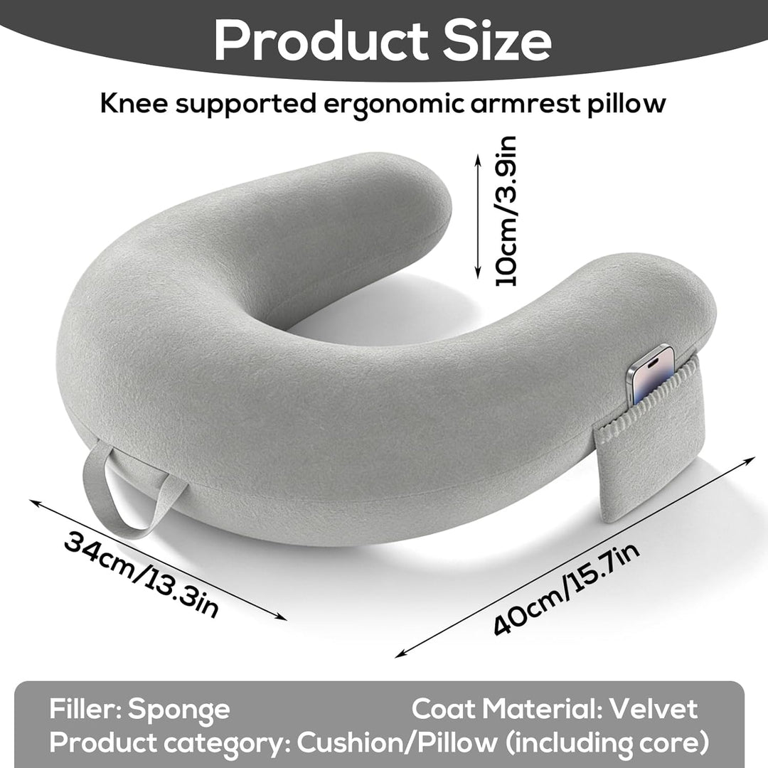 Gaming Kissen, Lesekissen, Reading Pillow, 40×34×10cm Armstützkissen im Bett und Sofa, U Förmiges Le