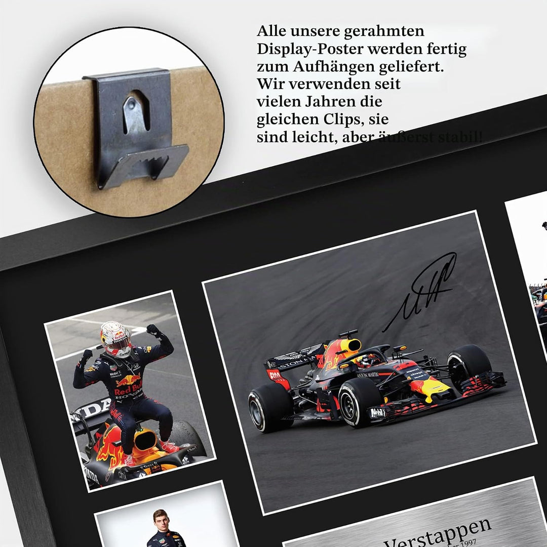 HWC Trading FR A3 Max Verstappen Gifts gedrucktes Autogramm Präsentationsdisplay für Formel-1-Renn-F