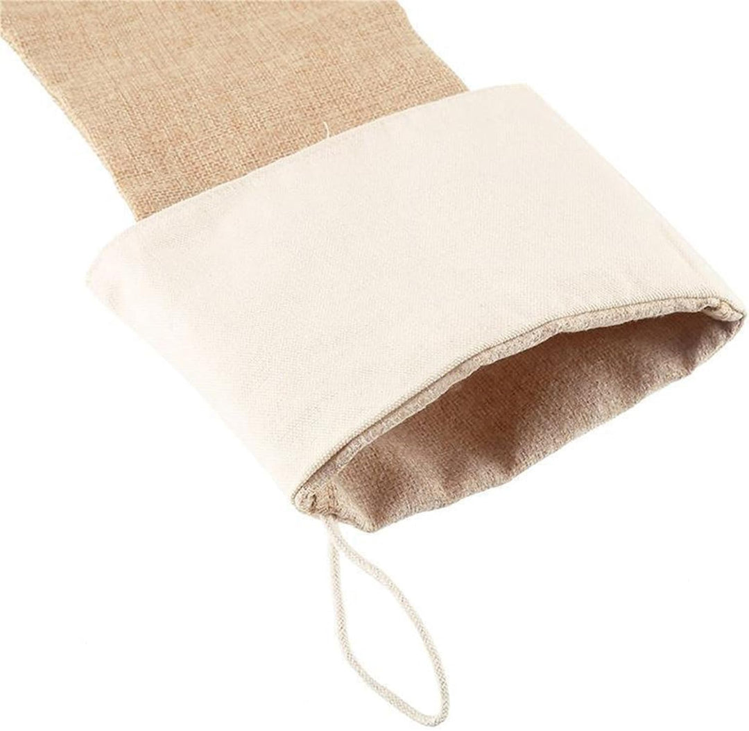 JiJiRuDU Sackleinen Weihnachtsstrumpf 6er Pack, Weihnachten hängende Taschen Weihnachtsfeiertagsstru