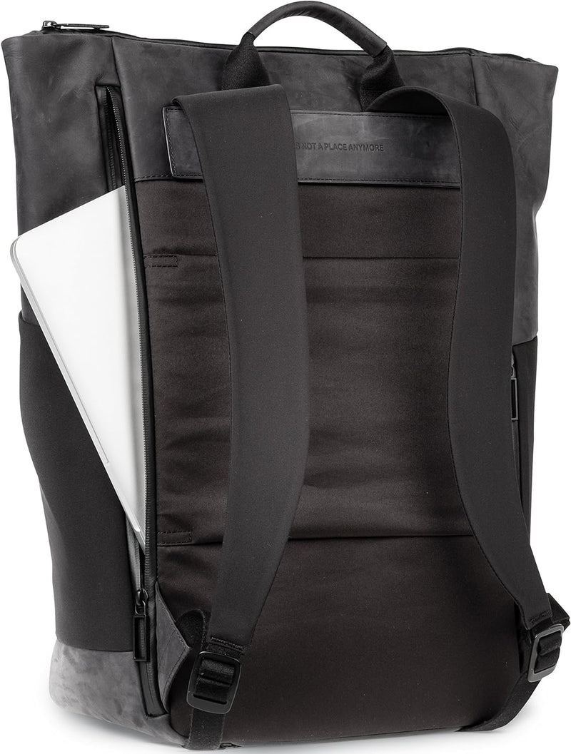 Salzen Sleek Line Nubuk Leather Rucksack, 48 cm, 17 Liter, Charcoal Black