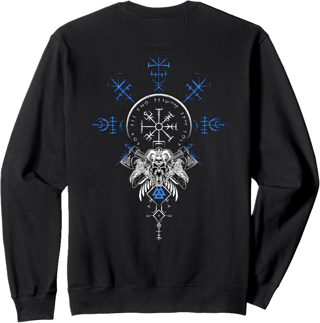 Klassisches Keltischer Vegvisir Kompass Wikinger Rückseite Sweatshirt