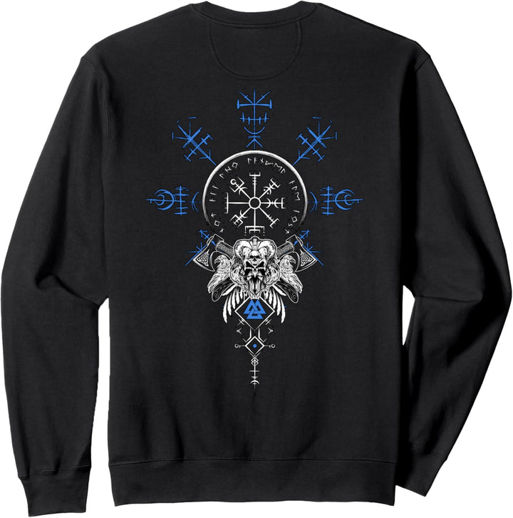 Klassisches Keltischer Vegvisir Kompass Wikinger Rückseite Sweatshirt