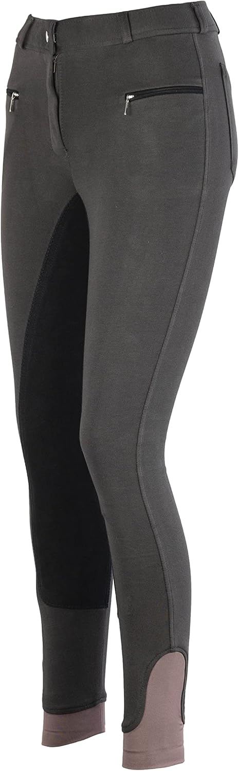 RL24 Damen Reithose Vollbesatz Flex BASICLINE 34 Dunkelgrau/Schwarz, 34 Dunkelgrau/Schwarz
