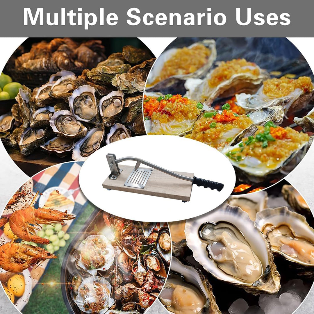 Austernöffner Holz,Stainless Steel Austernmesser,Comercial Austern-Öffner-Kit,für Restaurant und Häu