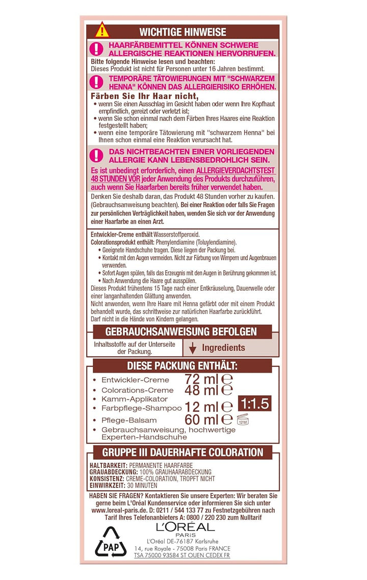 L'Oréal Paris Permanente Haarfarbe für jeden Hautton, Coloration ohne Ammoniak, Universale Nude-Töne