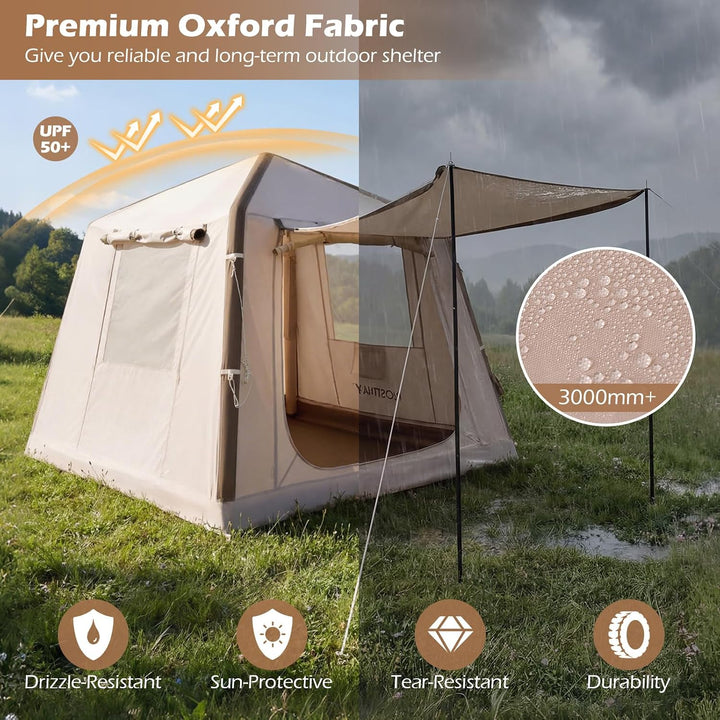 FANTASK Aufblasbares Zelt, 210 x 210 x 180 cm, Outdoor Campingzelt mit Moskitonetzfenstern, Wurfzelt